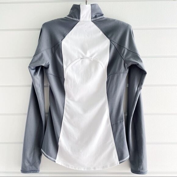 Athleta Running Wild 1/2 Zip White & Grey Pullover Sweatshirt Top XS - Picture 3 of 12